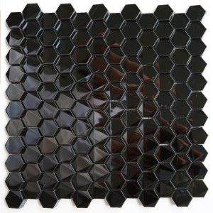 Tuiles de mosaïque en acier inoxydable noir hexagonal de cuisine de salle de bains Blacsplash